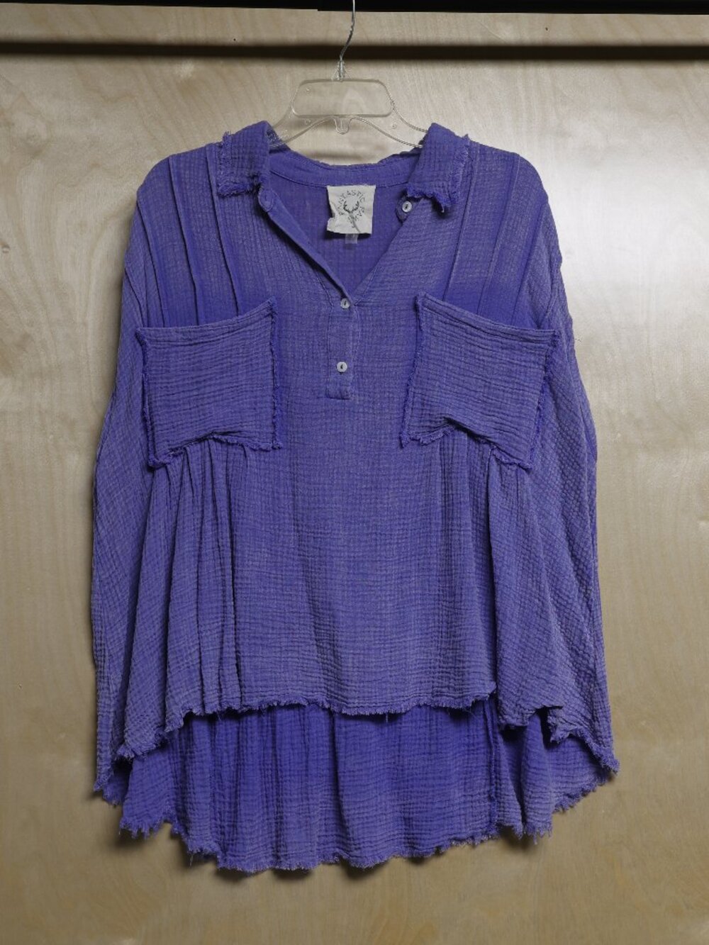Purple Fantastic Fawn Oversized Cap Sleeve Top Size Med
